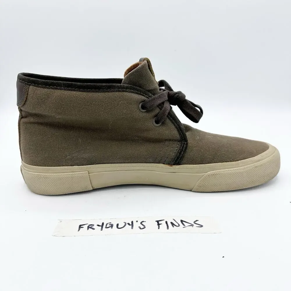 Frye Men's Ludlow Mid Chukka Boots Canvas Olive Green Sneaker Men's Size 10